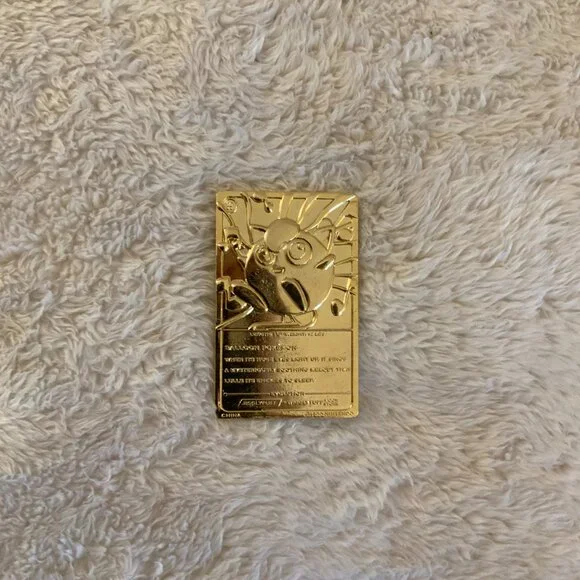 Three 23K Gold Pokemon Plated Trading Heavy Vintage Cards with Complete  Cases